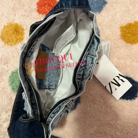 BLOGGERS FAV ZARA PATCHWORK DENIM SHOULDER BAG - Picture 4 of 10